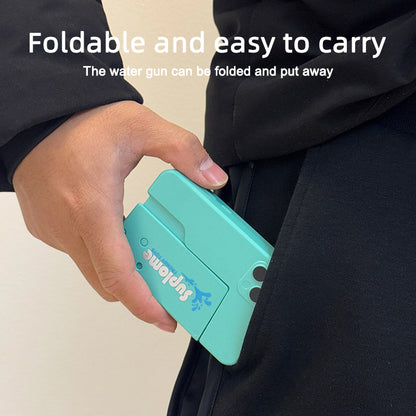 2 Pcs Grey Mini Foldable Phone Water Gun - Portable Dual-Nozzle Spray Toy for Summer Fun and Stress Relief - Image 4