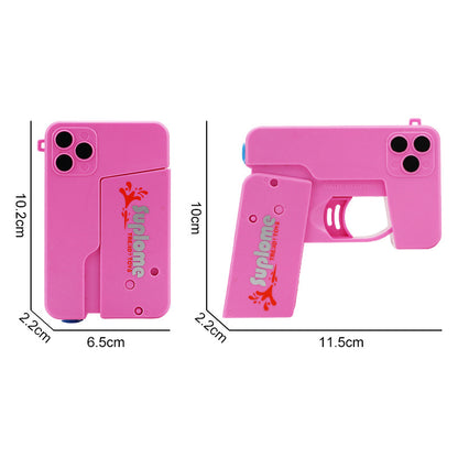 2 Pcs Grey Mini Foldable Phone Water Gun - Portable Dual-Nozzle Spray Toy for Summer Fun and Stress Relief - Image 5