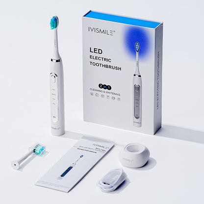 White 03TB Electric Toothbrush Replacement Heads 2-Pack - Blue Light Whitening Sonic Cleaning Brush Heads for Smart Toothbrushes - Image 2