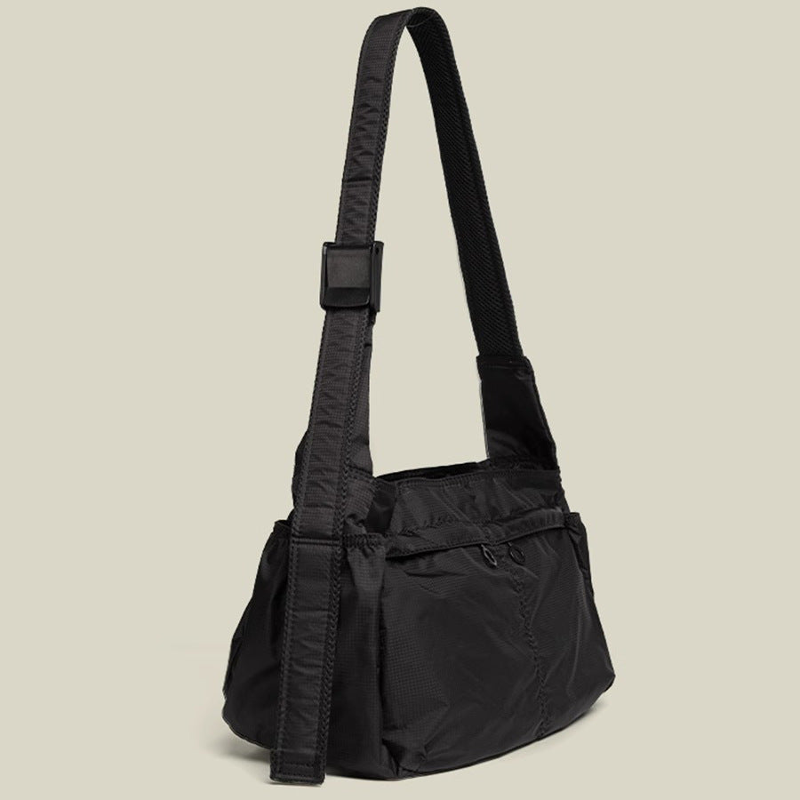 Black Large Capacity Nylon Tote Bag - Water Resistant Casual Shoulder Bag for Daily Use and Outdoor Activities - Image 3
