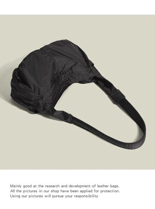 Black Large Capacity Nylon Tote Bag - Water Resistant Casual Shoulder Bag for Daily Use and Outdoor Activities - Image 5