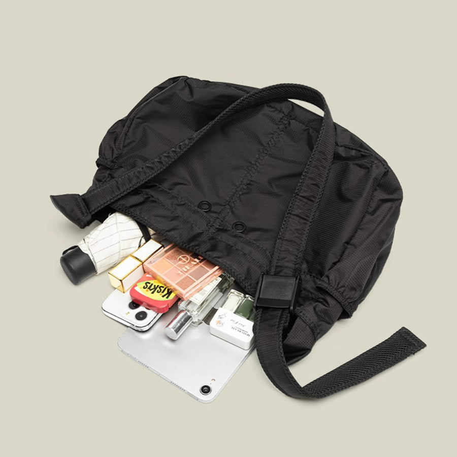 Green Large Capacity Nylon Tote Bag - Water Resistant Casual Shoulder Bag for Daily Use and Outdoor Activities - Image 4
