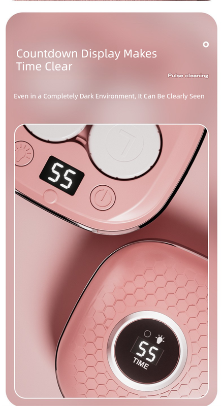 Grey Portable Sonic Wave Contact Lens Cleaner with LED Makeup Mirror - Automatic Electric Lens Cleaning Case for Daily Use - Image 3