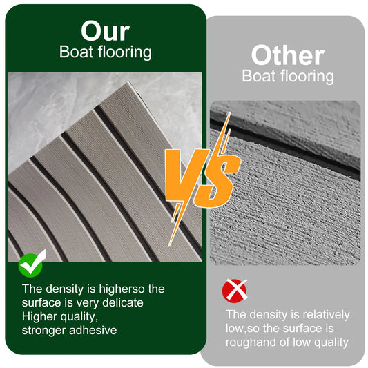 Grey Striped EVA Boat Deck Mat - Waterproof Non-Slip Flooring for Yacht, Boat, and Outdoor Use(2400x300x6mm) - Image 3