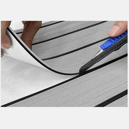 Grey Striped EVA Boat Deck Mat - Waterproof Non-Slip Flooring for Yacht, Boat, and Outdoor Use(2400x450x6mm) - Image 6
