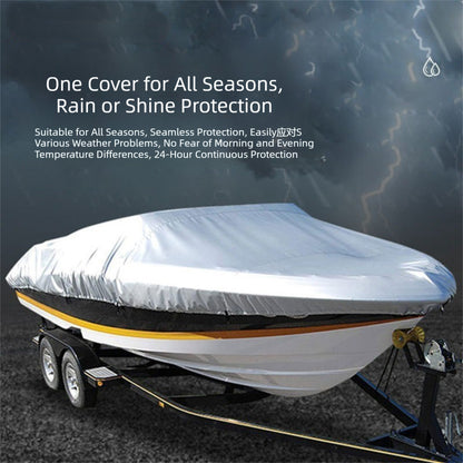 Black Heavy Duty Waterproof Tarp Covers with Storage Bag, Fits V-Hull, Fish&Ski, Pro-Style, Fishing, Runabout, Bass Boats, 14-16FT(530cm*290cm) - Image 4