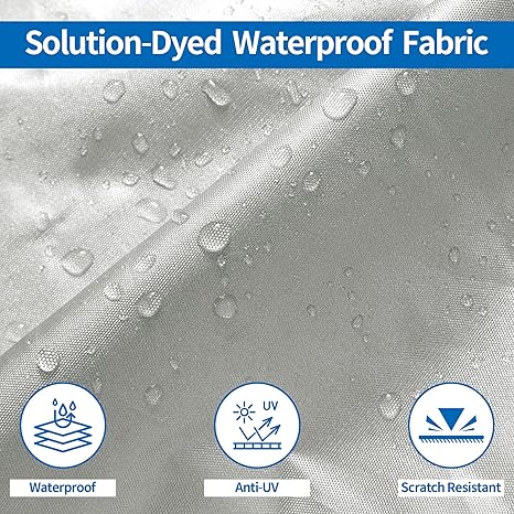 Black Heavy Duty Waterproof Tarp Covers with Storage Bag, Fits V-Hull, Fish&Ski, Pro-Style, Fishing, Runabout, Bass Boats, 16-18FT(570cm*300cm) - Image 3