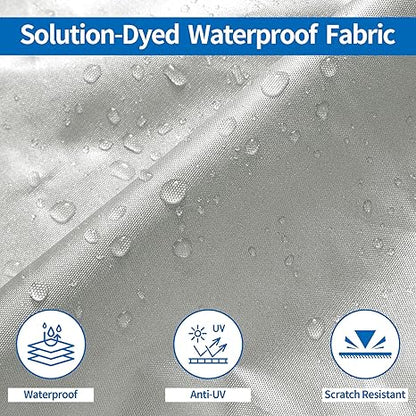 Black Heavy Duty Waterproof Tarp Covers with Storage Bag, Fits V-Hull, Fish&Ski, Pro-Style, Fishing, Runabout, Bass Boats, 17-19FT(600cm*310cm) - Image 3