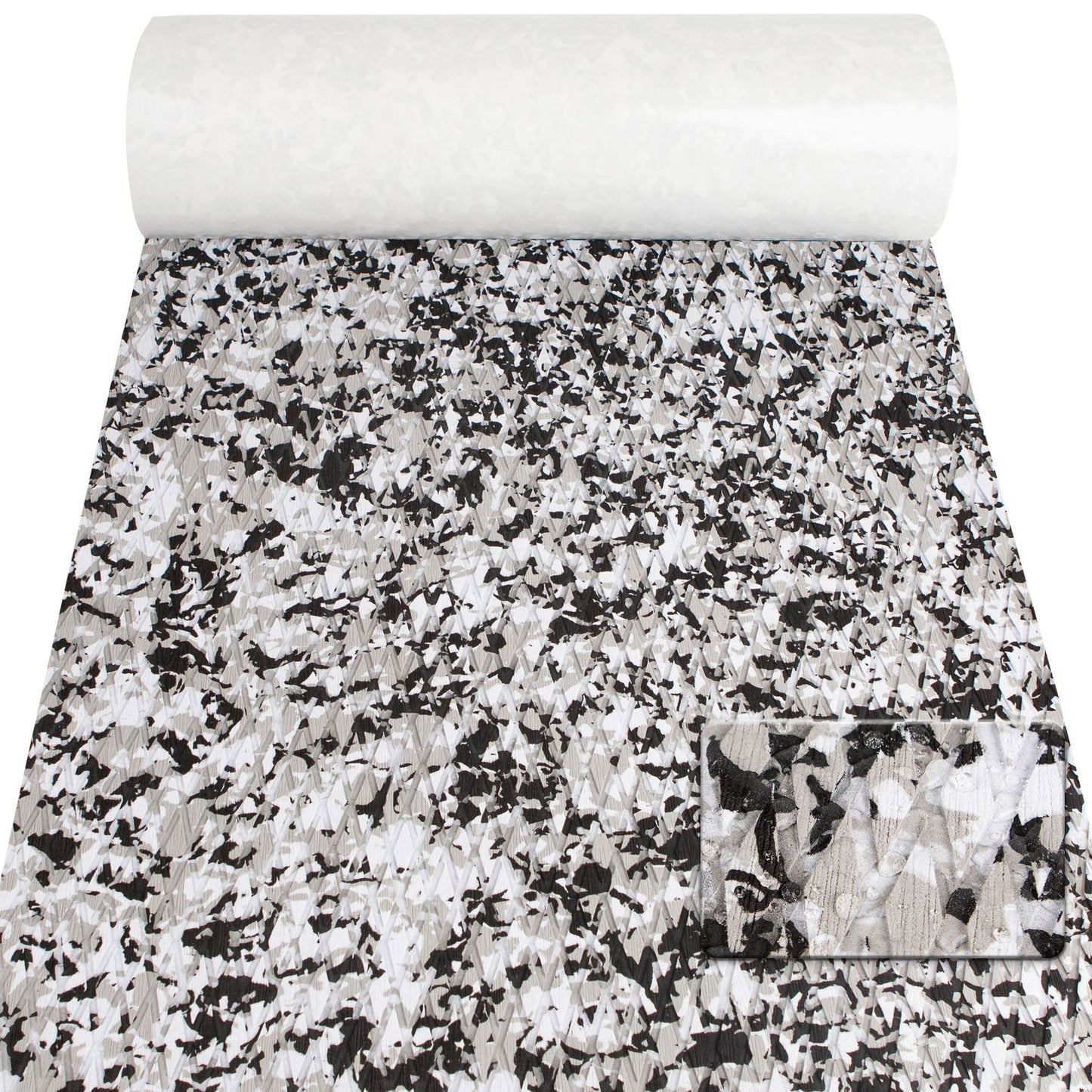 Snow Camouflage EVA Boat Deck Mat - Non-Slip, Waterproof Flooring for Yacht, Boat, and Outdoor Use(1200x300x5mm)