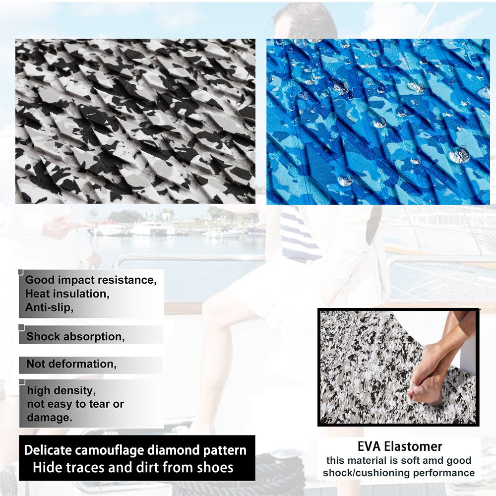 Snow Camouflage EVA Boat Deck Mat - Non-Slip, Waterproof Flooring for Yacht, Boat, and Outdoor Use(1200x300x5mm) - Image 2