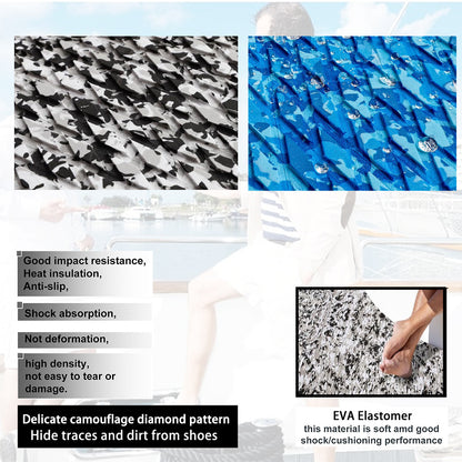 Snow Camouflage EVA Boat Deck Mat - Non-Slip, Waterproof Flooring for Yacht, Boat, and Outdoor Use(2400x300x5mm) - Image 2