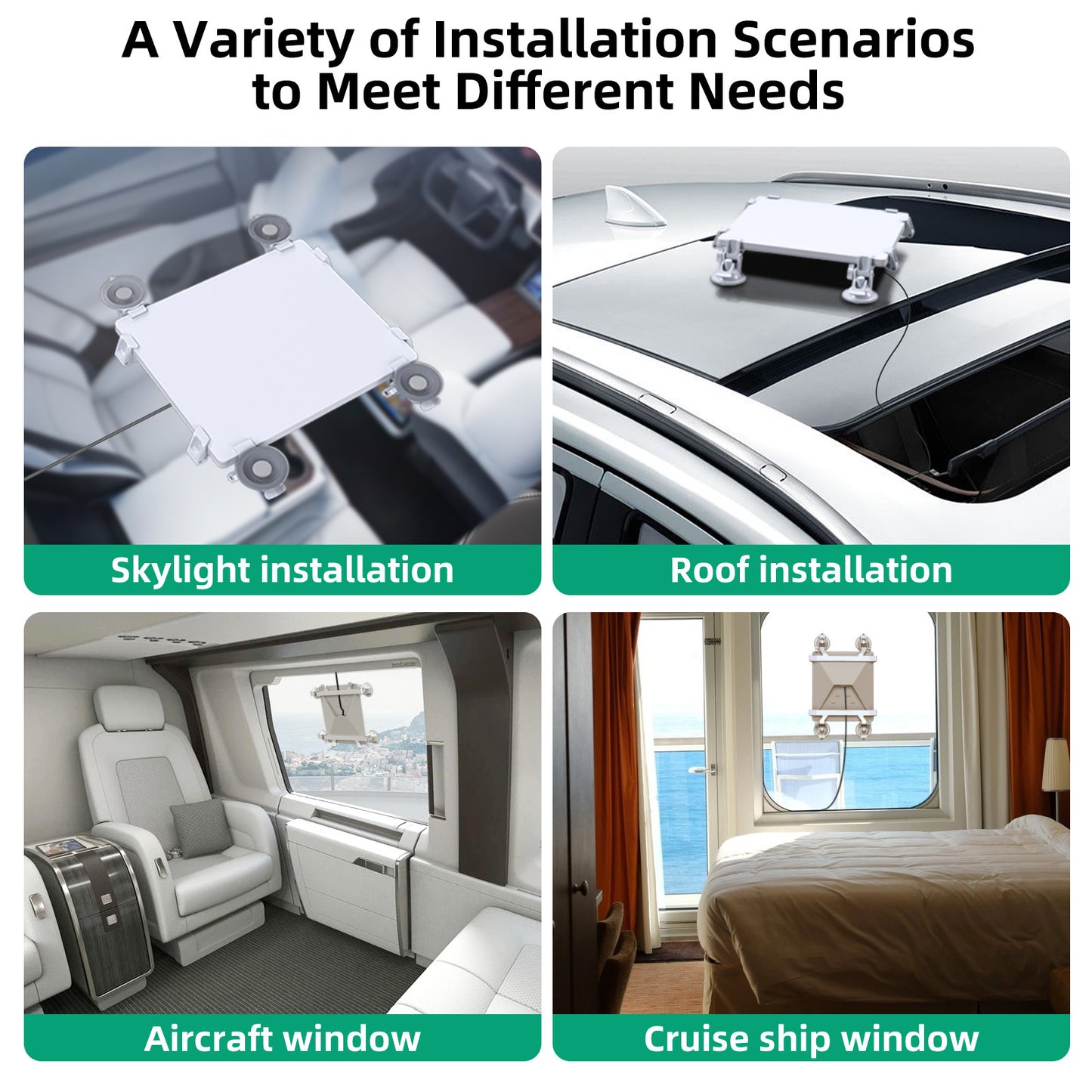 White Star Mini Car Suction Mount Bracket - Universal Glass Mount for Roof, Skylight, and Vehicle Windows - Image 5