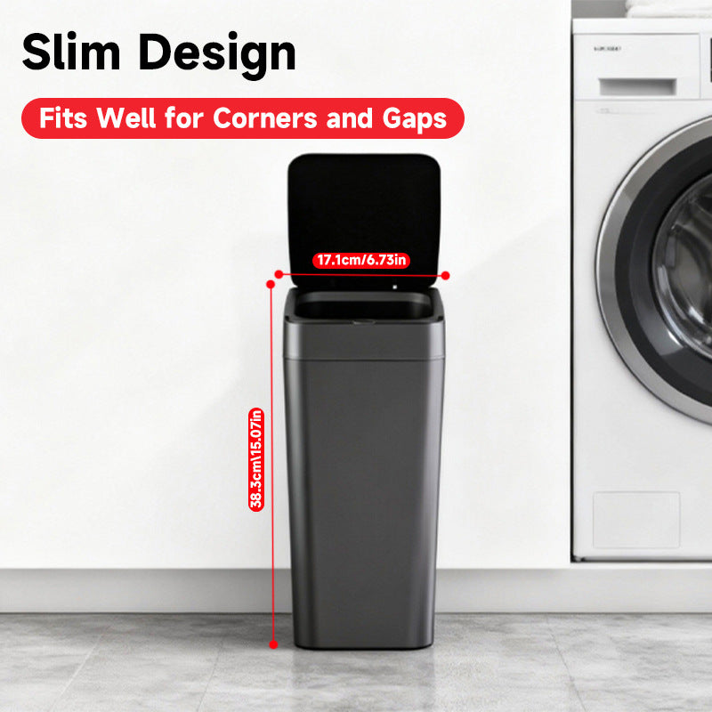 Grey Smart Sensor Trash Can – Slim, Durable, and Hands-Free Waste Bin for Kitchen, Bathroom, or Living Room - Image 3