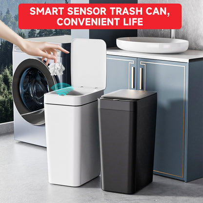 White Smart Sensor Trash Can – Slim, Durable, and Hands-Free Waste Bin for Kitchen, Bathroom, or Living Room - Image 2