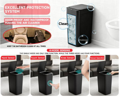 White Smart Sensor Trash Can – Slim, Durable, and Hands-Free Waste Bin for Kitchen, Bathroom, or Living Room - Image 5