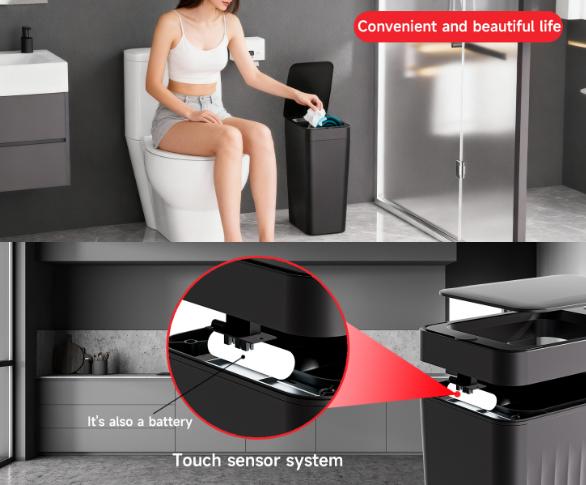 White Smart Sensor Trash Can – Slim, Durable, and Hands-Free Waste Bin for Kitchen, Bathroom, or Living Room - Image 6
