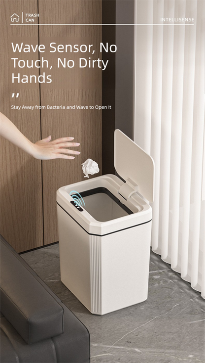 White Smart Sensor Trash Can – 20L Capacity, Touch-Free Operation with Odor-Blocking & Waterproof Design - Image 2