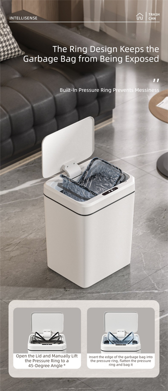 Black Smart Sensor Trash Can – 20L Capacity, Touch-Free Operation with Odor-Blocking & Waterproof Design - Image 3