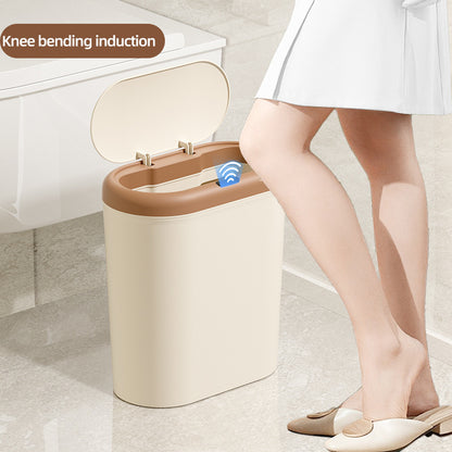 Beige Smart Sensor Trash Can – 15L Capacity, Compact Design for Home Use with Automatic Induction Opening(Three sensor modes) - Image 4
