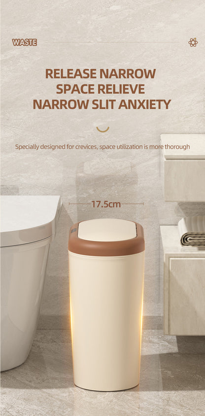 Beige Smart Sensor Trash Can – 15L Capacity, Compact Design for Home Use with Automatic Induction Opening(Three sensor modes) - Image 7
