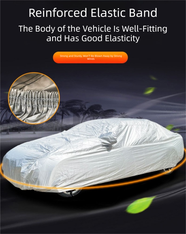 Silver 2M Universal Car Cover – 170T Taffeta Fabric, All-Weather Protection for Cars(4000×1750×1550MM)