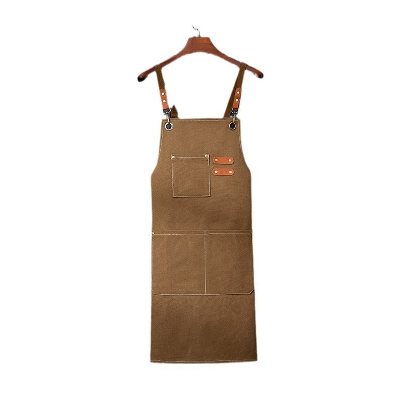 Blue 16-ounce Heavy-Duty Canvas Apron – Durable, Waterproof & Oil-Resistant Kitchen Workwear for Cooking and Crafting - Image 5