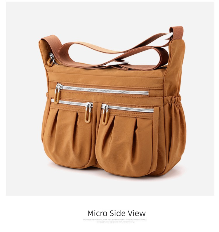 Black Multi-Pocket Lightweight Nylon Crossbody Bag – Stylish, Functional, and Spacious Shoulder Bag for Women - Image 5