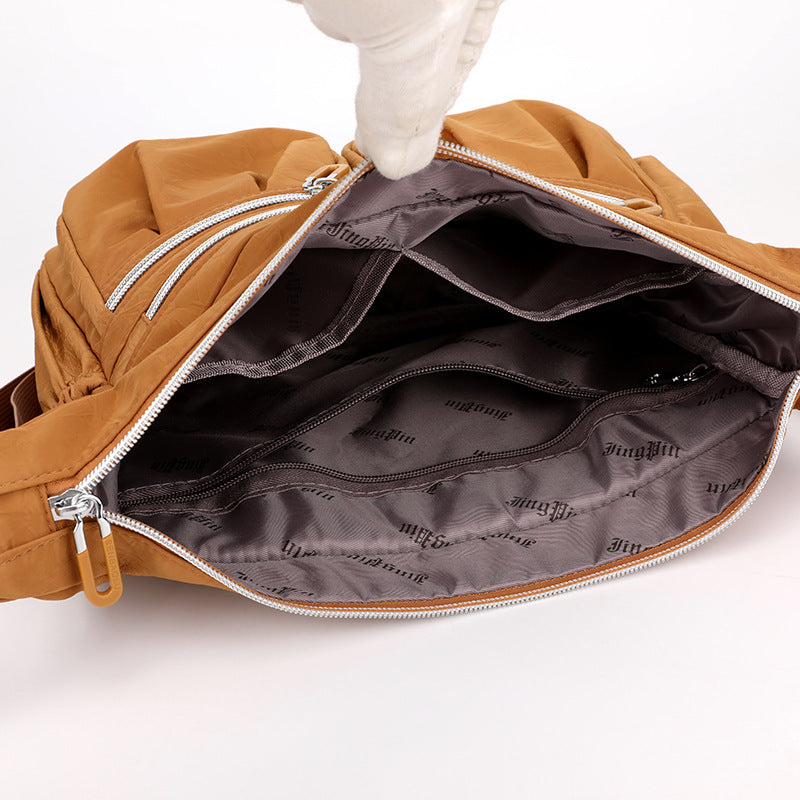 Pink Multi-Pocket Lightweight Nylon Crossbody Bag – Stylish, Functional, and Spacious Shoulder Bag for Women - Image 8