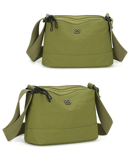 Green Lightweight Multi-Layer Crossbody Bag for Women – Compact, Water-Resistant Nylon Shoulder Bag with Adjustable Strap - Image 2