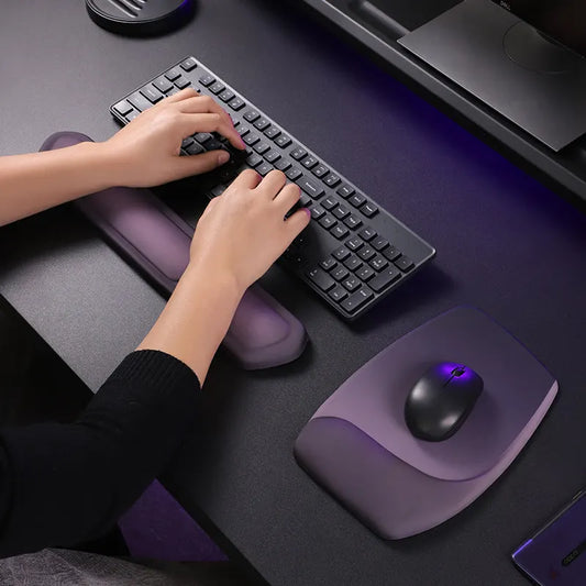 Purple Comfortable Memory Foam Wrist Rest Set – Ergonomic Mouse Pad & Keyboard Hand Support for Office and Home Use - Image 3