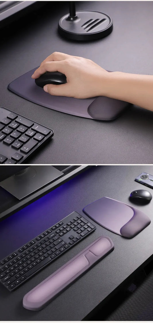 Red and Grey Comfortable Memory Foam Wrist Rest Set – Ergonomic Mouse Pad & Keyboard Hand Support for Office and Home Use - Image 6