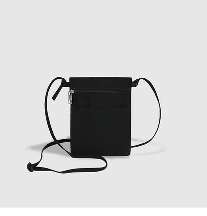 Black Minimalist Lightweight Nylon Crossbody Phone Bag - Compact & Stylish for Women