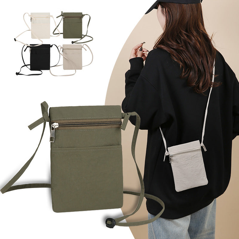 Black Minimalist Lightweight Nylon Crossbody Phone Bag - Compact & Stylish for Women - Image 2