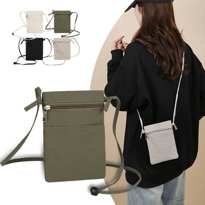 Black Minimalist Lightweight Nylon Crossbody Phone Bag - Compact & Stylish for Women - Image 2