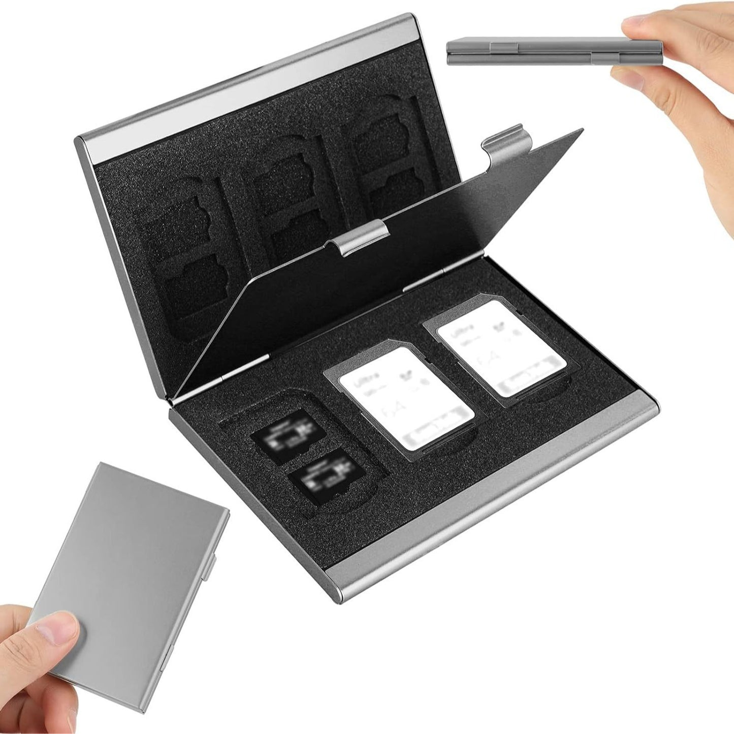 Silver High-Quality Aluminum SD & TF Card Case – Premium Storage Solution for Memory Cards(Memory card not included) - Image 6