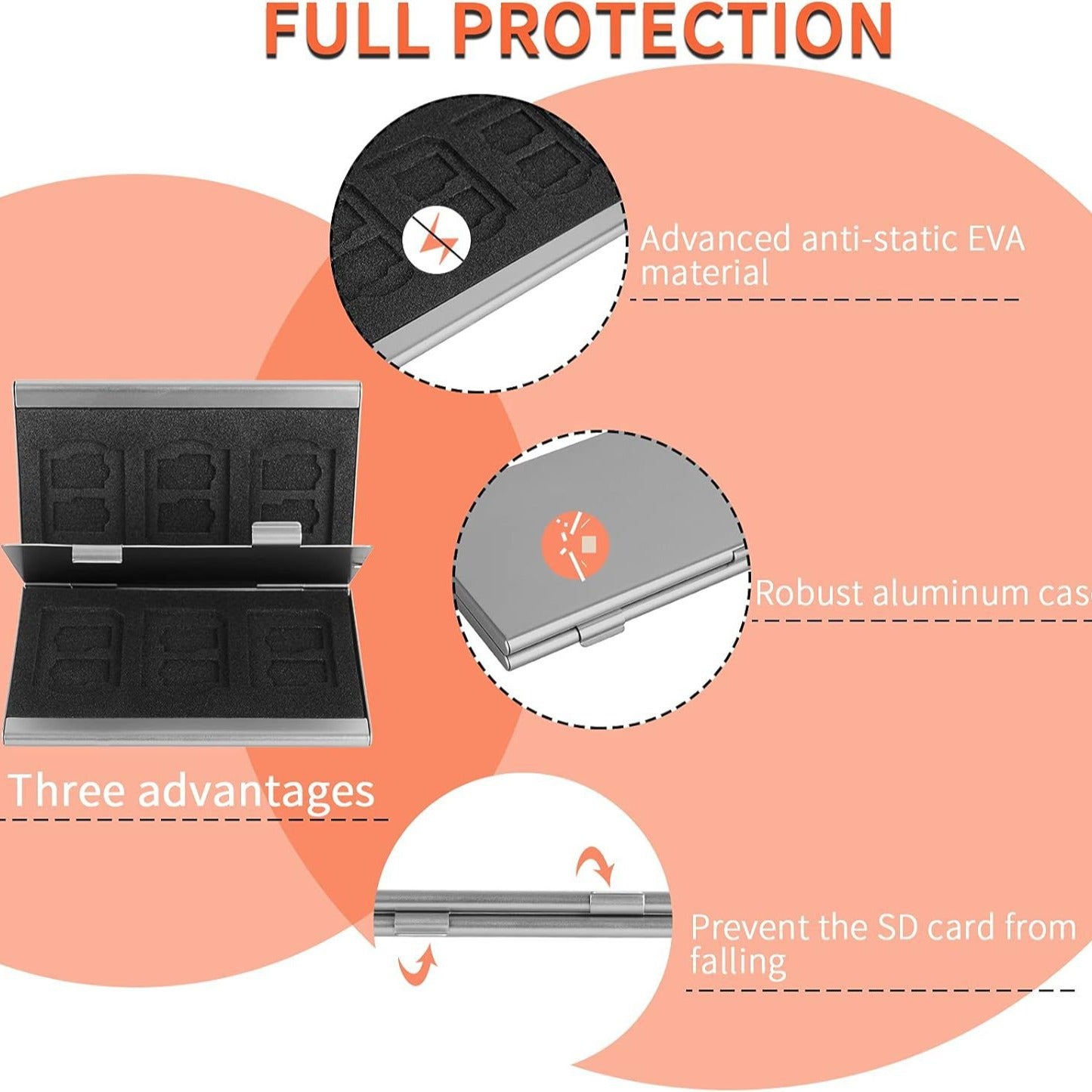 Black High-Quality Aluminum SD & TF Card Case – Premium Storage Solution for Memory Cards(Memory card not included) - Image 3