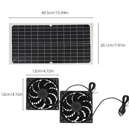 Solar Panel Fan Kit – 16W Monocrystalline Solar Powered Ventilation System with Dual Fans - Image 2