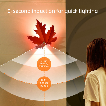 2 Pcs Maple Leaf Smart LED Night Light – Battery-Powered Motion Sensor with Remote Control & Color Changing - Image 4