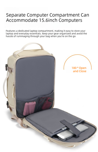 Green Stylish & Spacious Backpack – Lightweight, Expandable Travel & Daily Use Rucksack (31×20×43cm) - Image 2