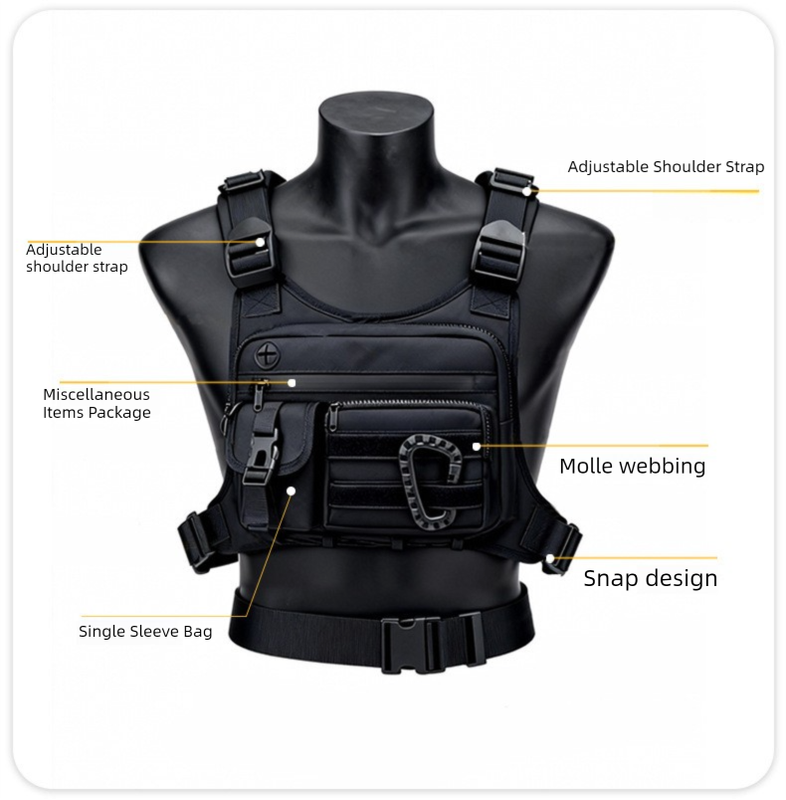 Brown Outdoor Tactical Chest Pack – Lightweight Running & Hiking Vest for Men (27×17×5cm) - Image 7