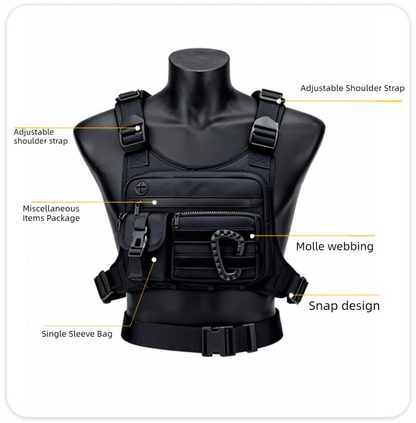 Brown Outdoor Tactical Chest Pack – Lightweight Running & Hiking Vest for Men (27×17×5cm) - Image 7