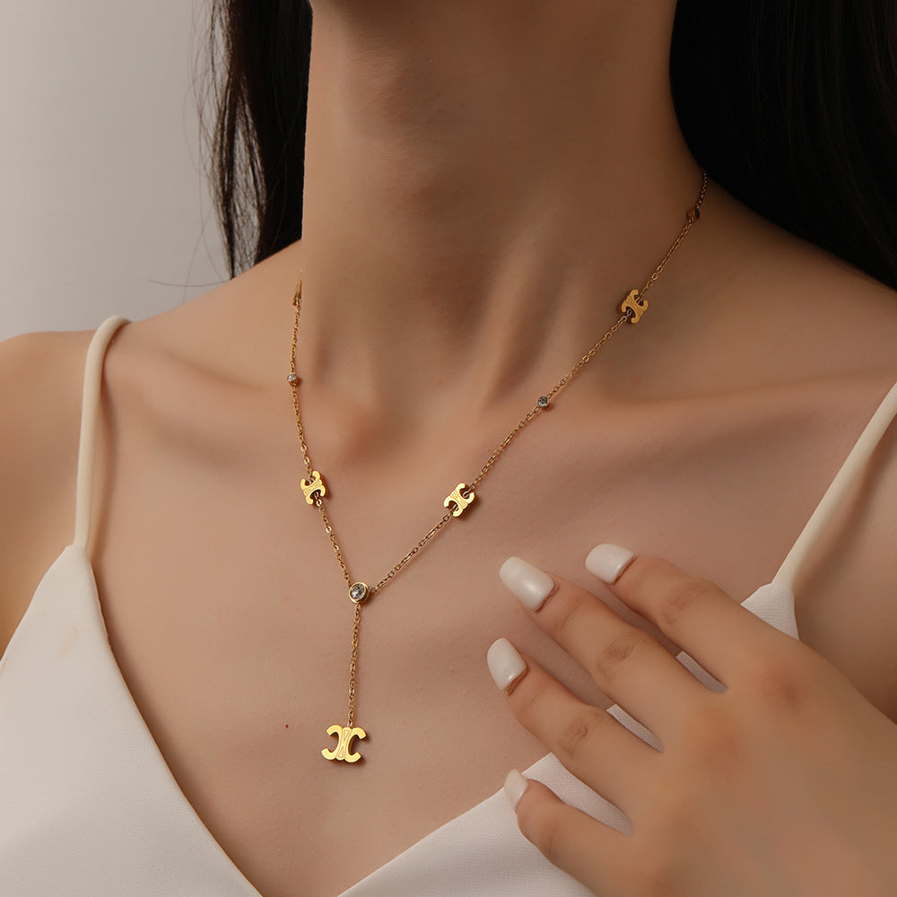 Stylish Stainless Steel Jewelry Set – Elegance Meets Durability with Parisian Arc de Triomphe Design - Image 2