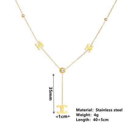 Stylish Stainless Steel Jewelry Set – Elegance Meets Durability with Parisian Arc de Triomphe Design - Image 5