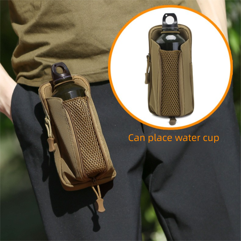 Black Multi-Functional Outdoor Water Bottle & Phone Pouch – Tactical Zippered Waist Pack for Travel, Hiking, and Daily Use  - Image 7