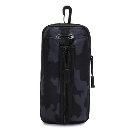 Black camouflage Multi-Functional Outdoor Water Bottle & Phone Pouch – Tactical Zippered Waist Pack for Travel, Hiking, and Daily Use