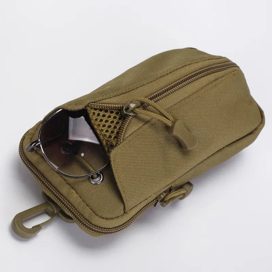 Dark Green camouflage Multi-Functional Outdoor Water Bottle & Phone Pouch – Tactical Zippered Waist Pack for Travel, Hiking, and Daily Use  - Image 2