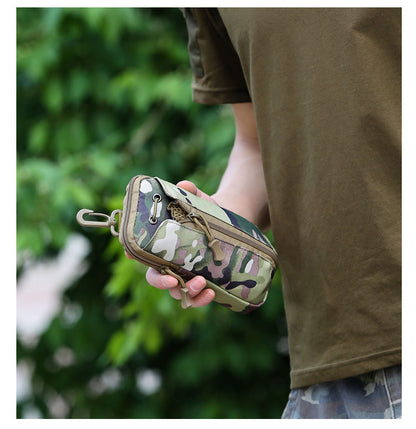 Dark Green camouflage Multi-Functional Outdoor Water Bottle & Phone Pouch – Tactical Zippered Waist Pack for Travel, Hiking, and Daily Use  - Image 9