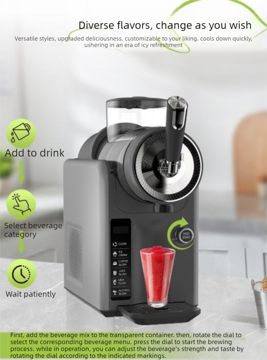 White Compact Home Cold Drink & Ice Cream Maker – Multi-Functional Slush, Milkshake, Coffee, Cocktail & Ice Cream Machine with Auto-Clean Function (AU Plug) - Image 4