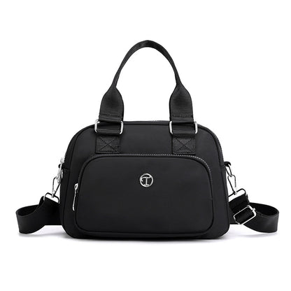Black Large Capacity Single Shoulder Bag – Waterproof Nylon Tote with Adjustable Strap, Multi-Functional Design for Everyday Use