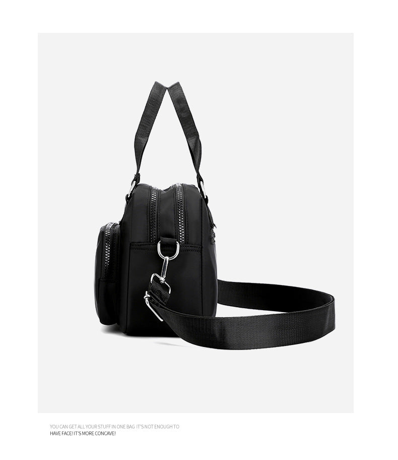 Black Large Capacity Single Shoulder Bag – Waterproof Nylon Tote with Adjustable Strap, Multi-Functional Design for Everyday Use - Image 3